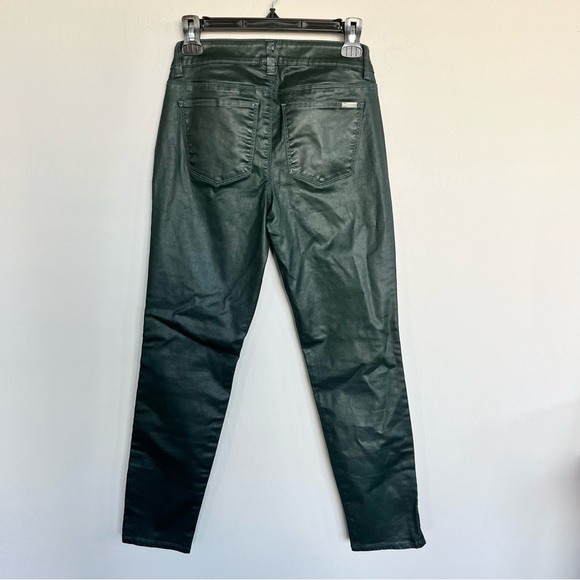 White House Black Market Pants - White House Black Market Green Coated Skimmer Pant